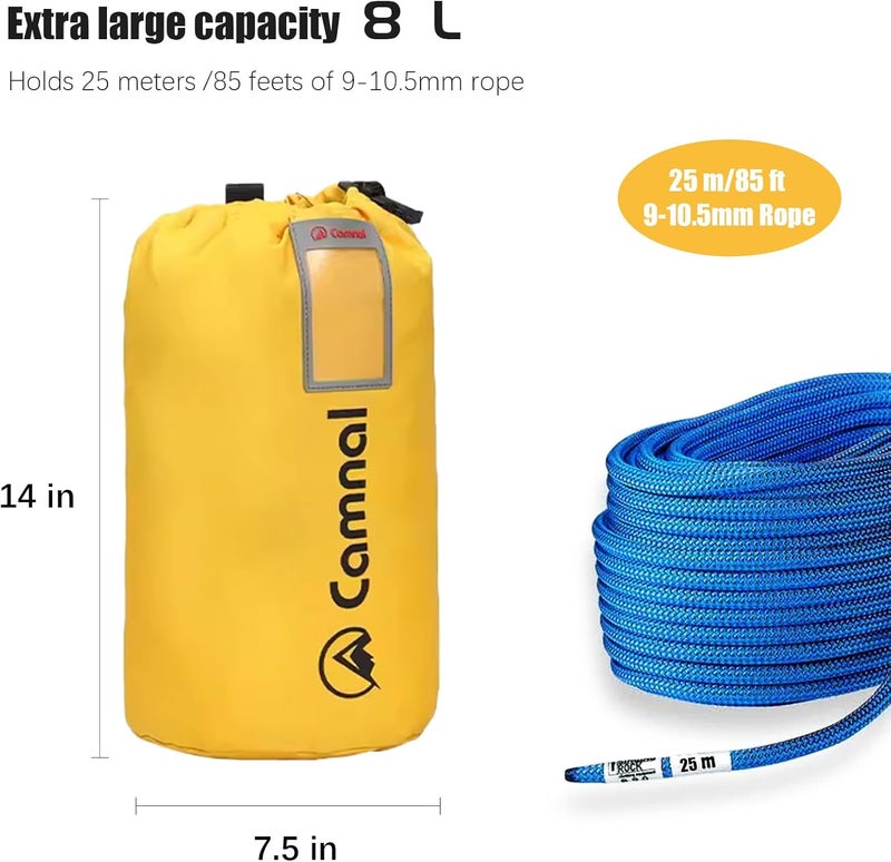 CAMNAL Large Capacity Arborist Throw Bag, Waterproof Folding Shoulder Backpack with Tightness and Carry Straps, Climbing Gear Bag (200ft) - Image 2